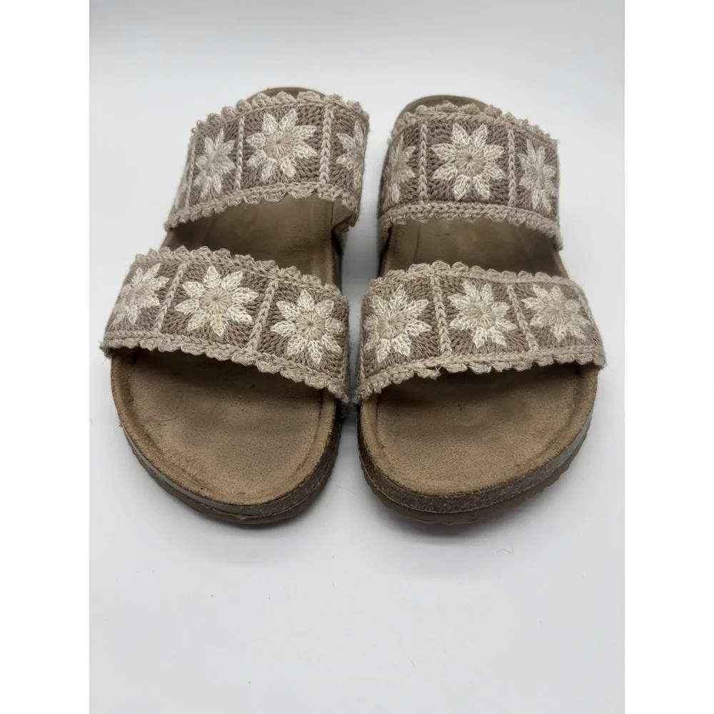 Haute Hippie Maddie Beige Crochet Sandals, 6.5